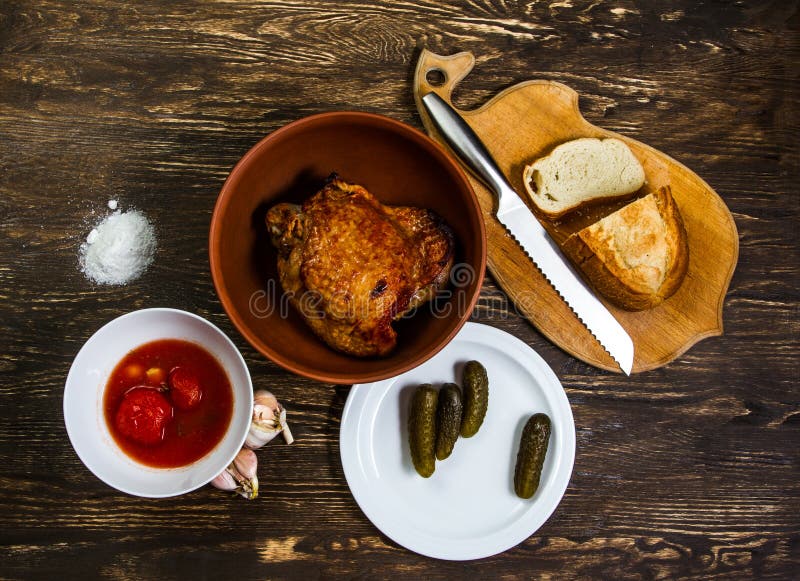 Still Life With grilled meat of turkey