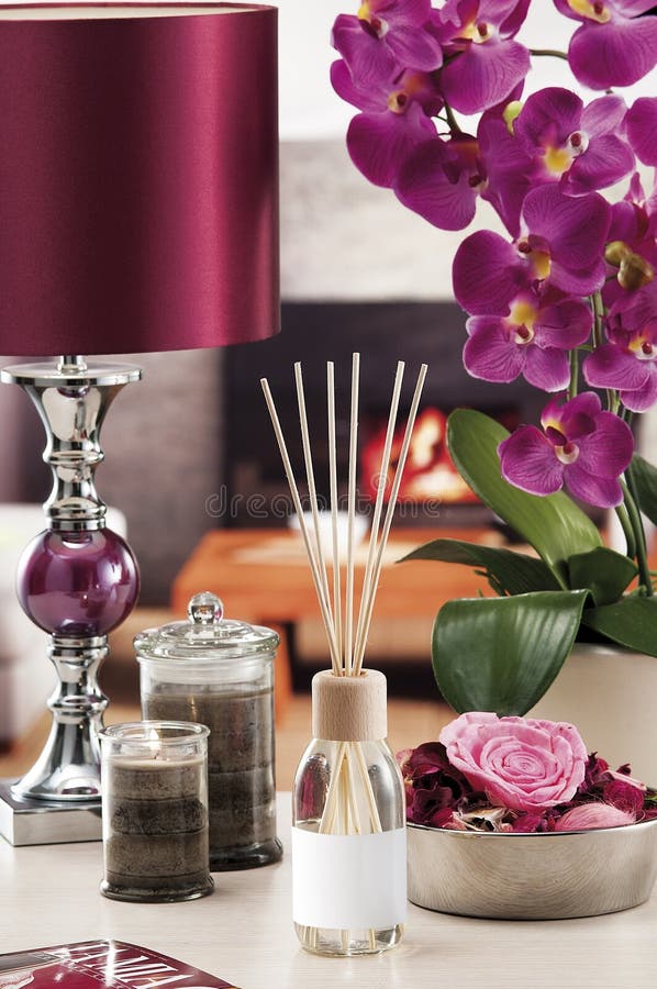 Still Life Of Home Lighting Candles Or Catalyst Lamp Stock Photo