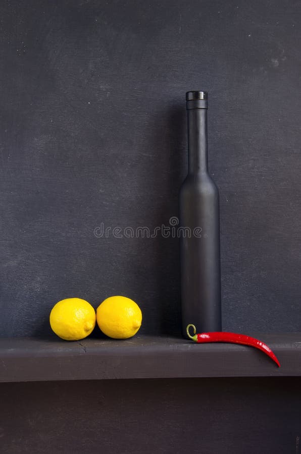 Still-life with lemons and pepper