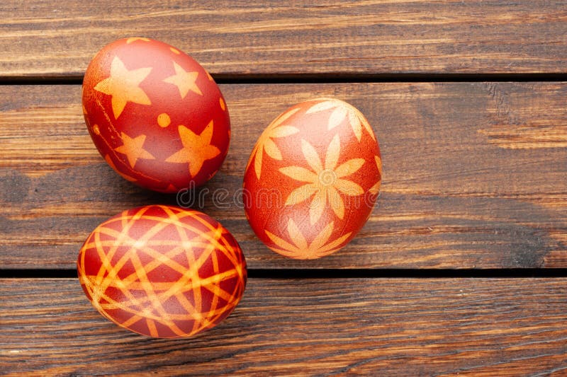 Still life with Pysanka, decorated Easter eggs