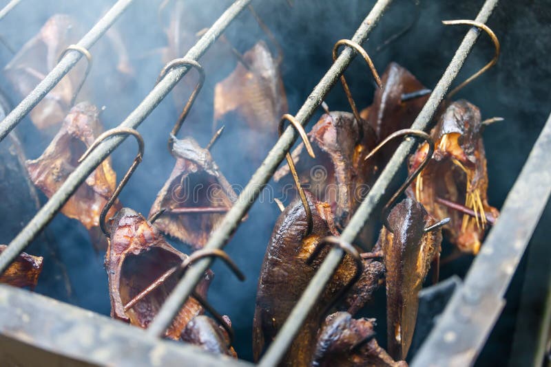 Still life of smoked fish stock photo. Image of closeup 181531548