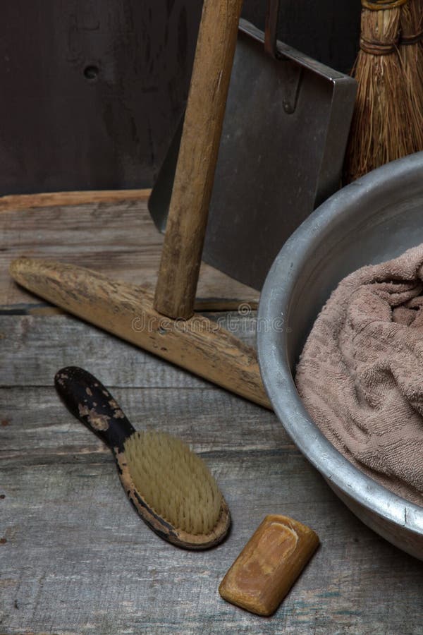 Still Life With Vintage Tools For Cleaning Stock Image Image of vintage, broom 49301683