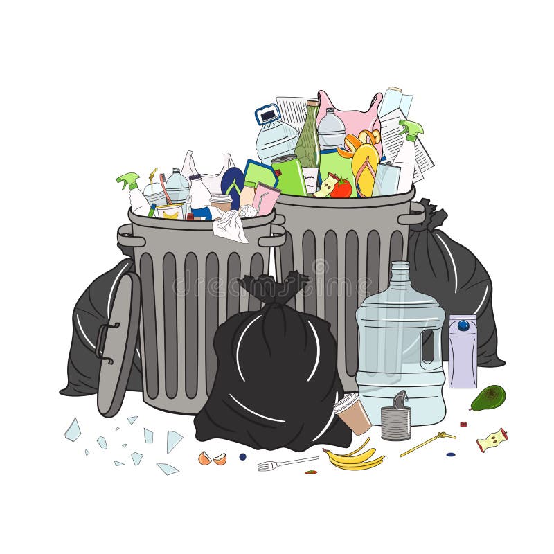 Overflowing Garbage Stock Illustrations – 123 Overflowing Garbage Stock ...