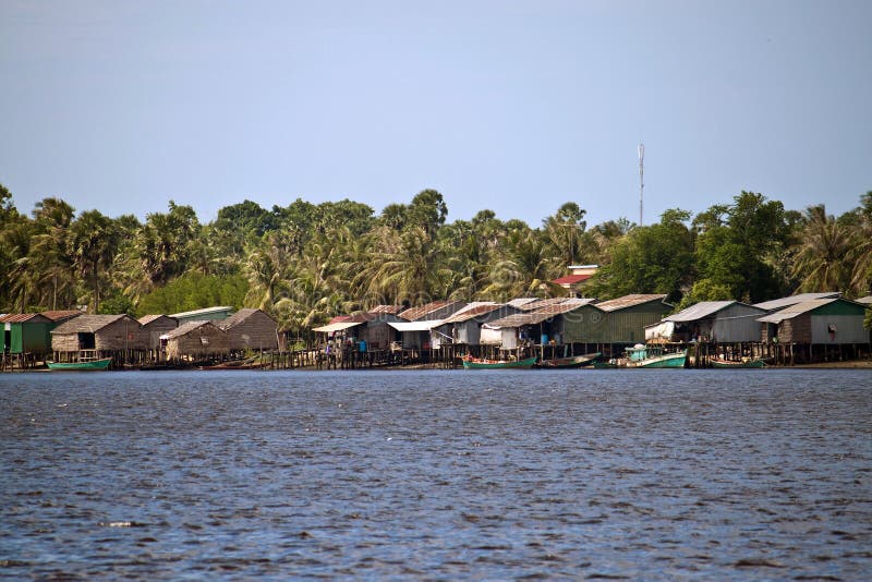 Stilt houses in Kampot stock images Stilt houses in Kampot stock images