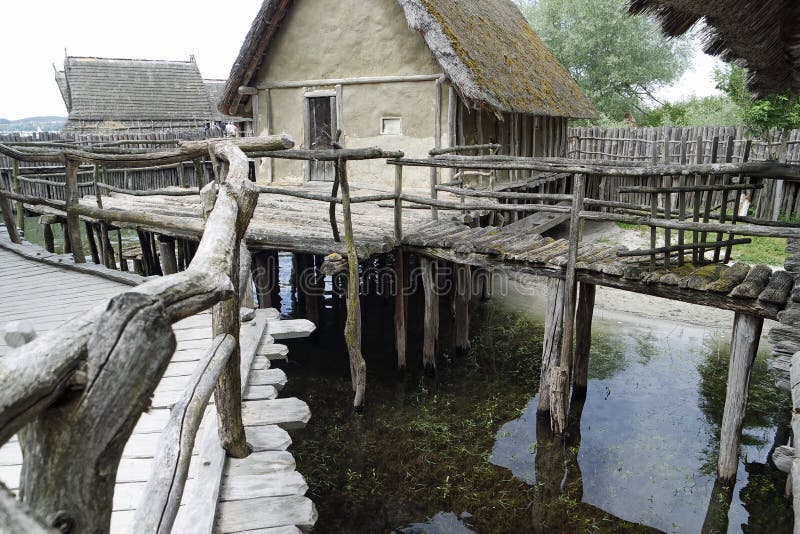 Stilt houses stock image. Image of nature, buildings 55959205