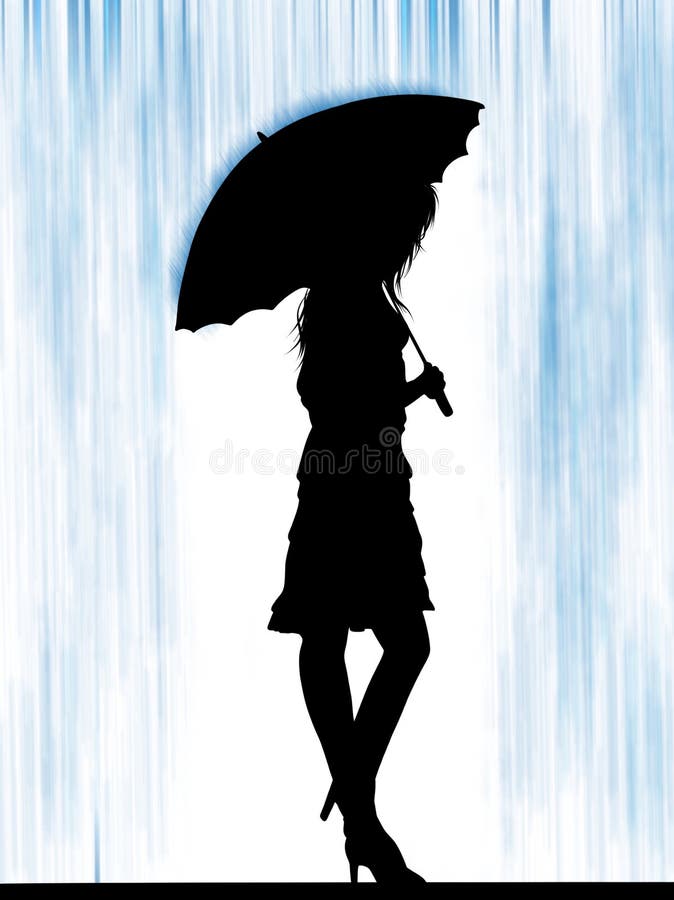 Regenschirm Madchen Stock Abbildung Illustration Von Madchen