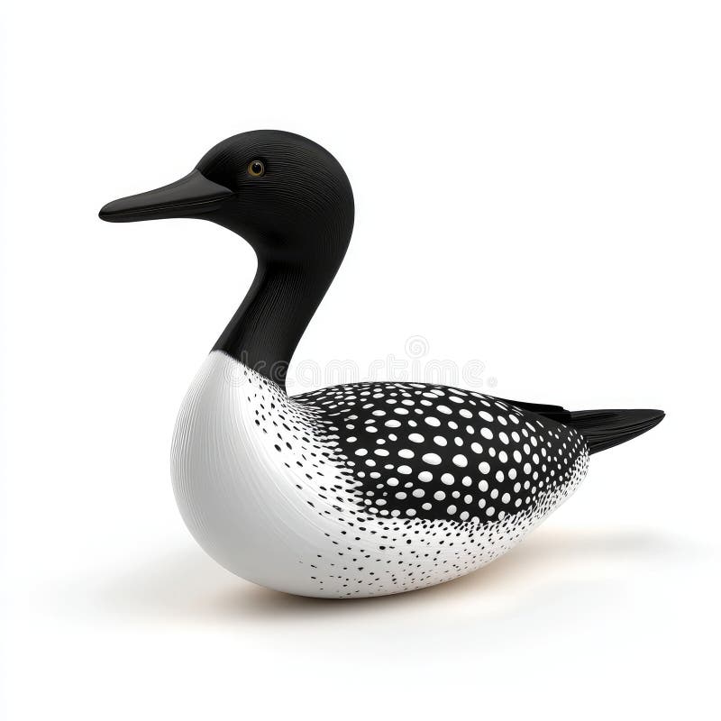 Stilvolle Schwarz-Weiß-Loon Figurine Elegante Innendekoration lizenzfreie abbildung