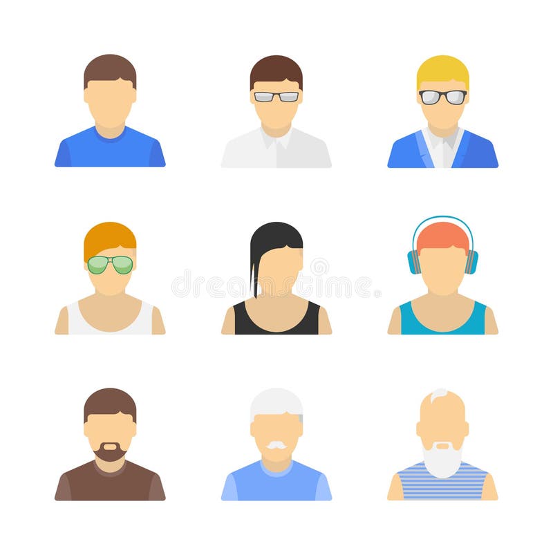 Vector collection of stylish handsome male characters in modern flat design. Isolated on white background. Vector collection of stylish handsome male characters in modern flat design. Isolated on white background.