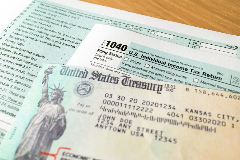 Stimulus Check and 1040 Form Editorial Photo Image of covid19