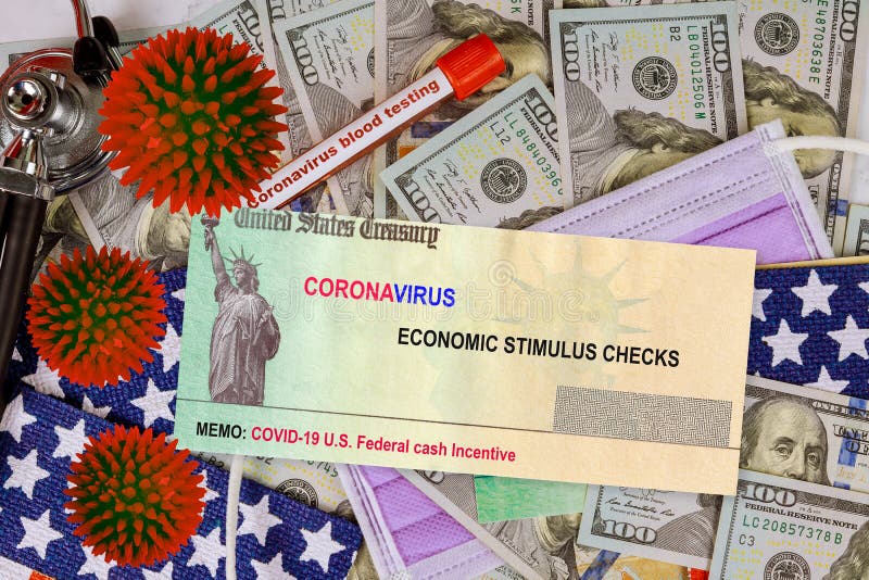 Stimulus refund check bill federal government protective mask coronavirus covid 19 infected. Pandemic lockdown royalty free stock images Stimulus refund check bill federal government protective mask coronavirus covid 19 infected. Pandemic lockdown royalty free stock images