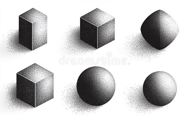 The stipple brushes and textures collection is suitable for modern illustration royalty free stock images