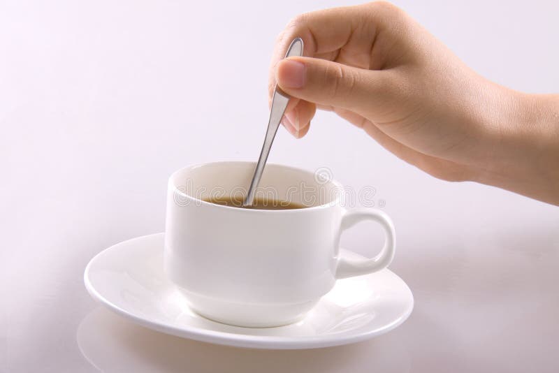 Stir coffee stock photo. Image of porcelain, drinks, metal 13812390