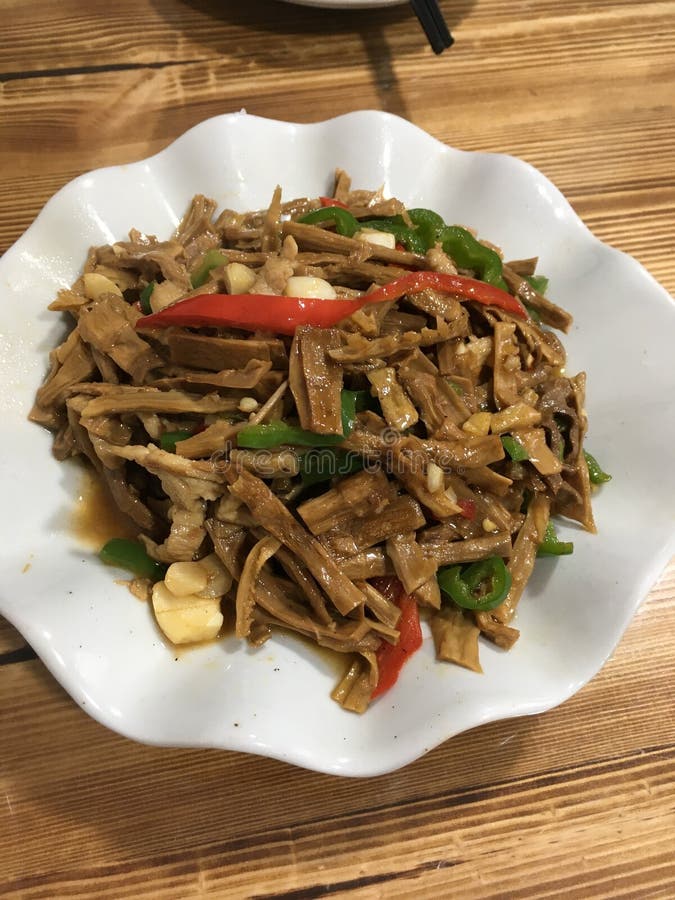 Stirfried Bamboo Shoots are a Famous Dish among Them Stock Image