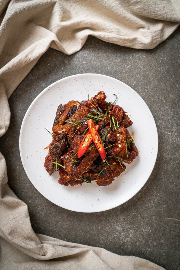 Stir Fried Catfish with Chili Paste Stock Image Image of curry