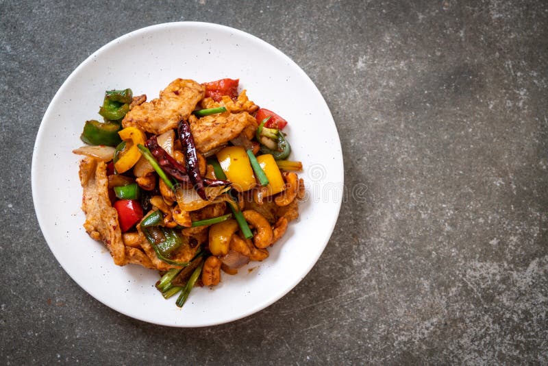 Stir-Fried Chicken with Cashew Nuts stock image