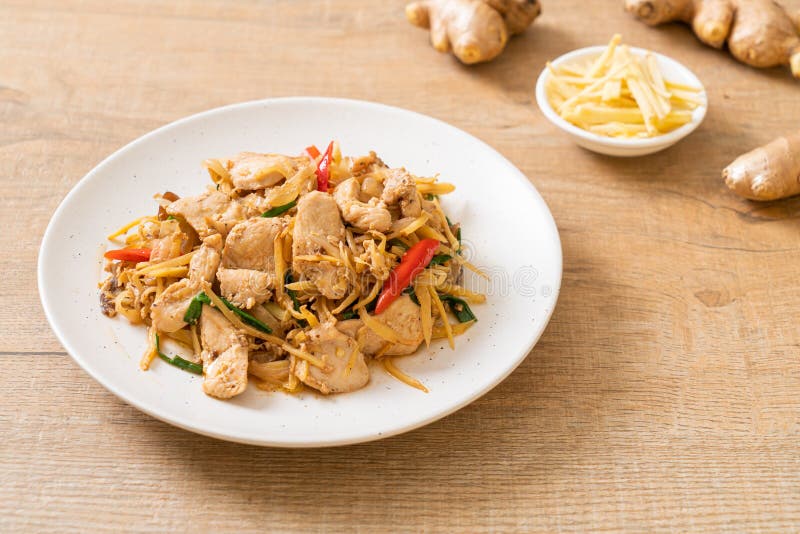 Stirfried Chicken with Ginger Stock Photo Image of stirfried, tasty