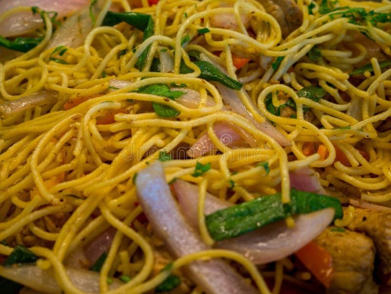 Stir-fried chinese noodles stock image. Image of gourmet - 81245563