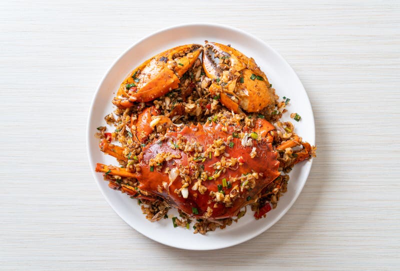 Stir Fried Crab with Spicy Salt & Pepper Stock Image - Image of chili ...