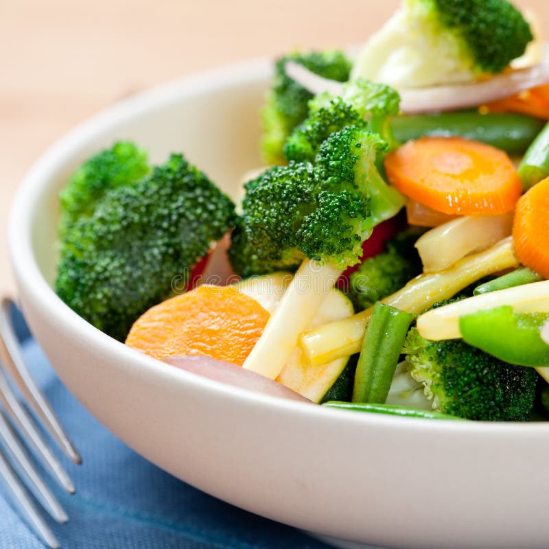 Stirfried Mixed Vegetables In A Bowl Stock Photo Image of carrot