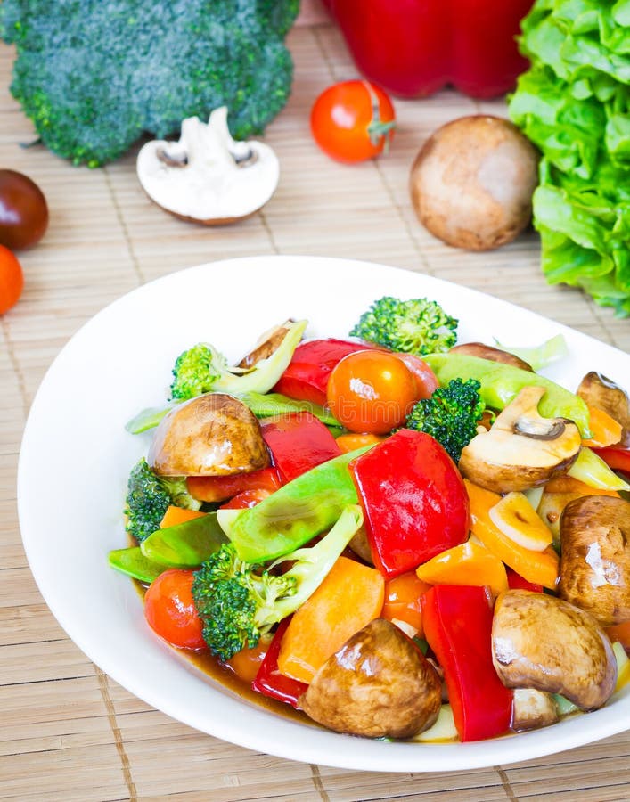 Stir Fried Mixed Vegetables Stock Photo - Image of asianfood, thaifood
