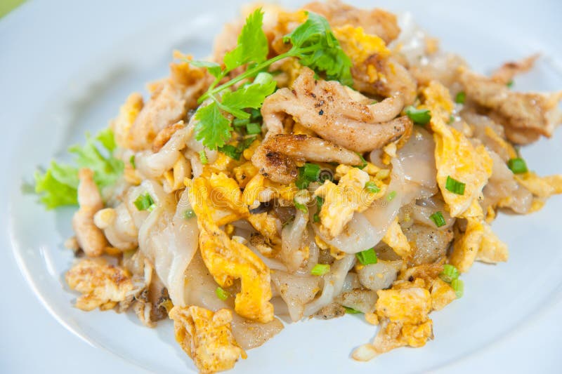 Stirfried Rice Noodles with Egg, Vegetable and Shrimp (Pad Thai) Stock