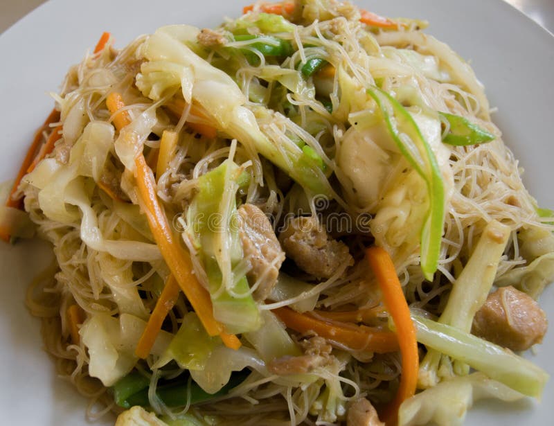 STIR FRIED RICE VERMICELLI with VEGETABLES Stock Photo Image of lunch