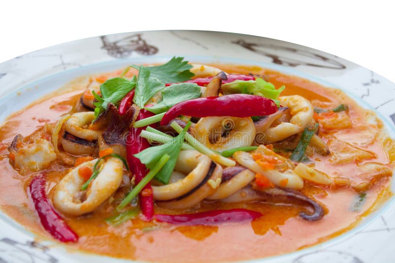 Stir Fried Squid with Salted Egg Yolk Stock Photo Image of cooking