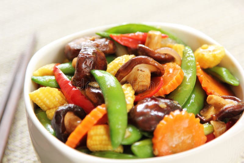 Stir Fried Vegetable with Mushroom Stock Photo Image of colorful, pepper 21464070
