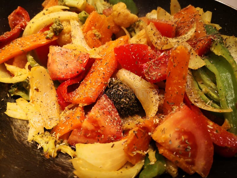 Stir fried vegetables. stock photo. Image of curry, breakfast - 245460744