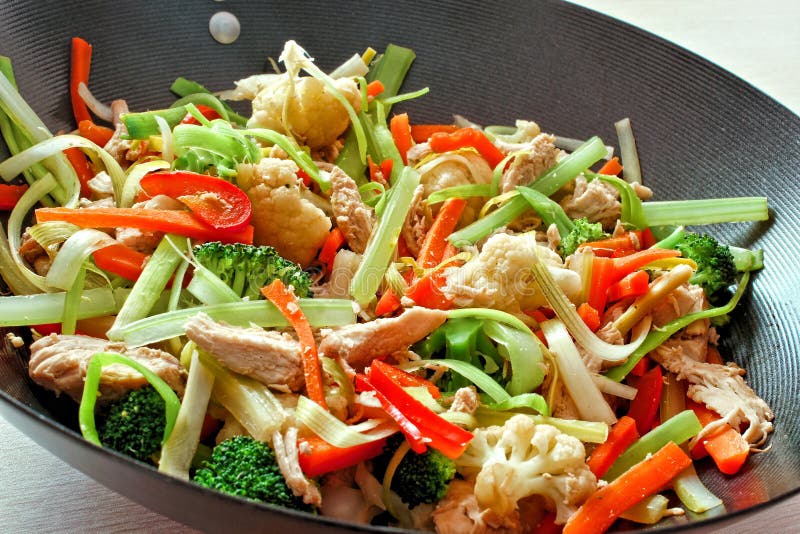 Cooking Vegetable Stir Fry in Wok Stock Photo Image of meal, stir