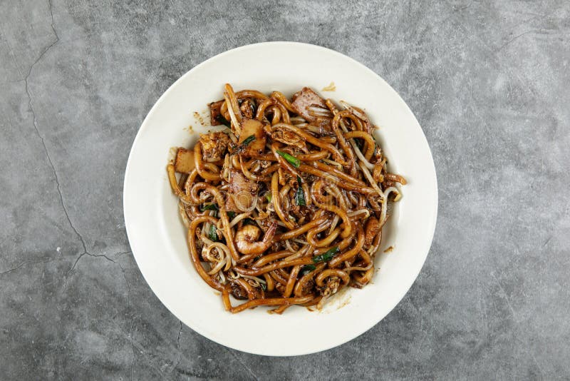 Stir Fry Noodles with Vegetables with Prawn Stock Photo - Image of