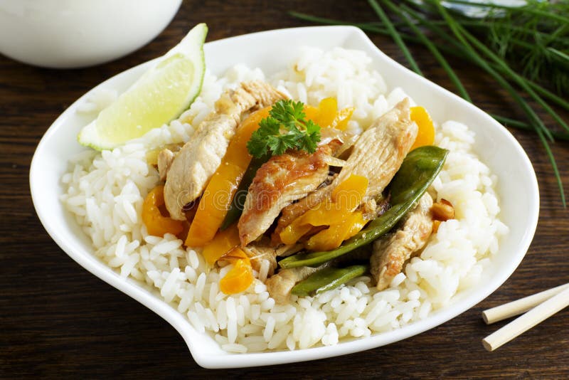Stir fry turkey stock image. Image of rice, fresh, colour 65079815