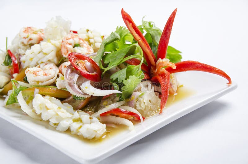 Gebratenes Meeresfrüchte stockbilder