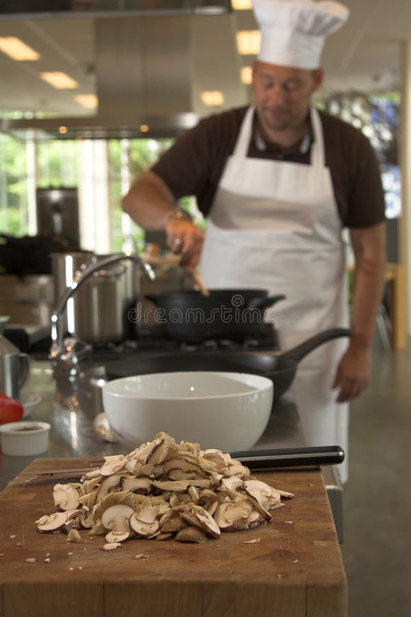 Cleaning the knife stock photo. Image of chef, preparing 922756