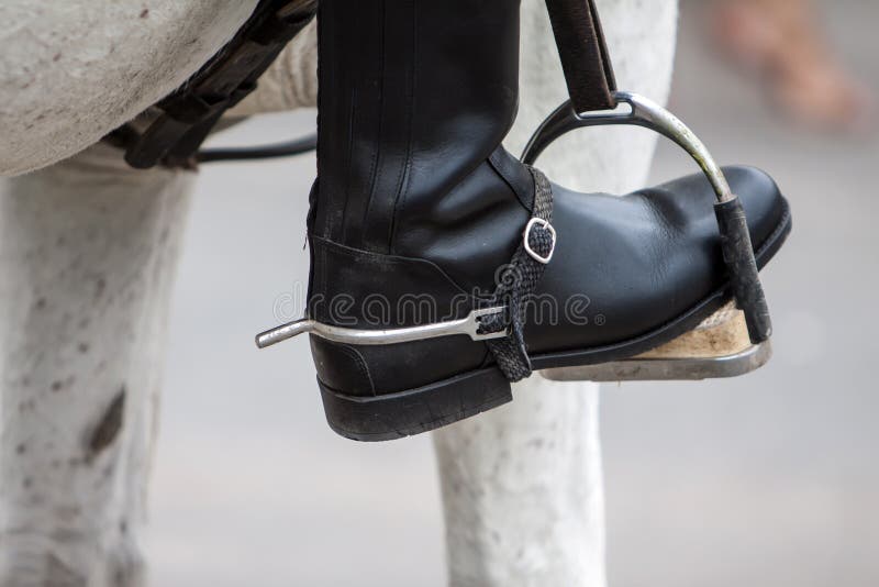 Stirrup and boot stock photography