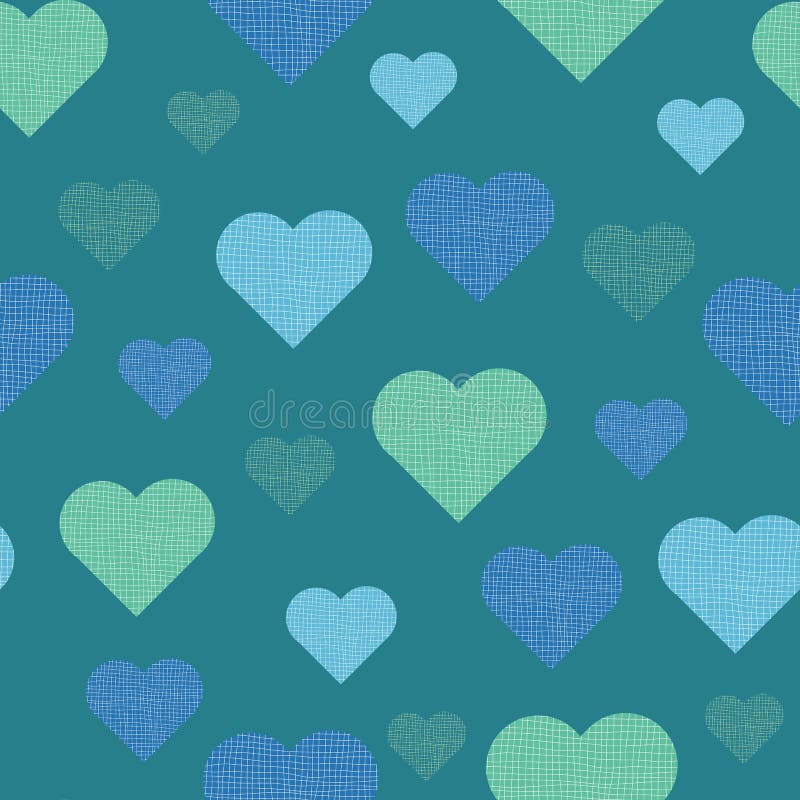 Green Hearts and Blue Hearts Print Repeat Pattern Vector Stock Vector ...