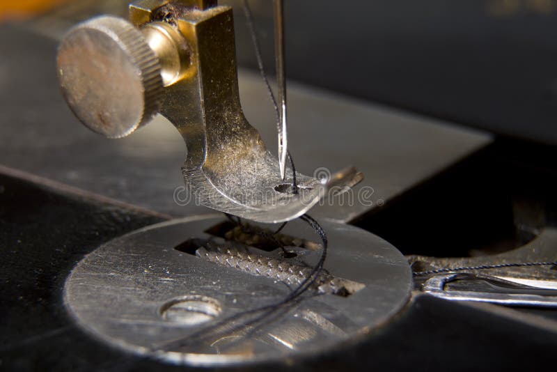 Stitching machine detail close-up