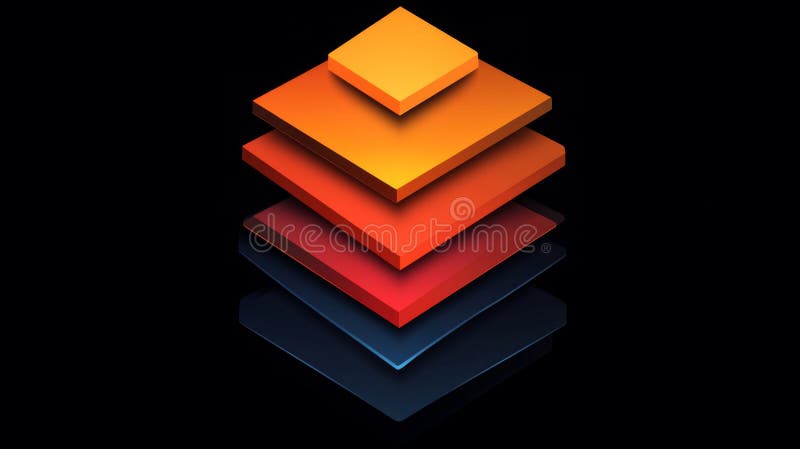 Stivă abstractă de forme colorate stock illustration