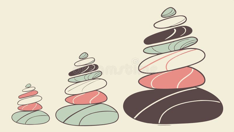 Stivă de pietre echilibrate de design vectorial de ilustrare a carcasei de piatră Generative AI stock illustration