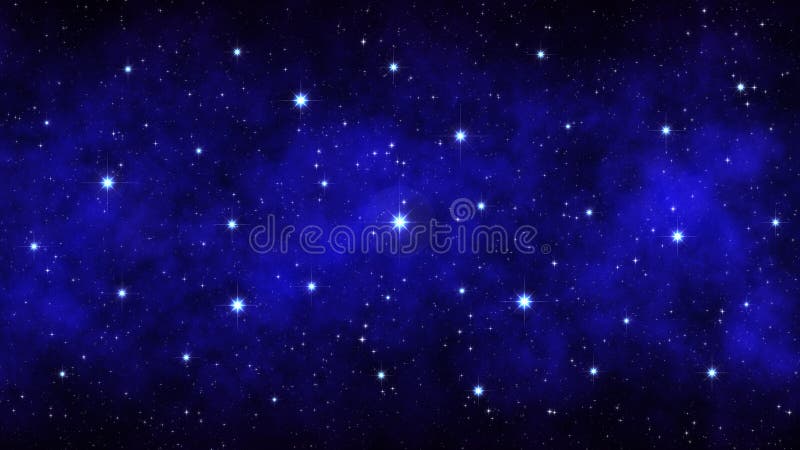 Stjärnklar himmel för natt, mörker - blå utrymmebakgrund med den ljusa stora stjärnanebulosan