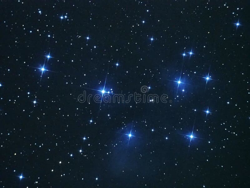 Stjärnor för natthimmel, Pleiades royaltyfria foton Stjärnor för natthimmel, Pleiades royaltyfria foton