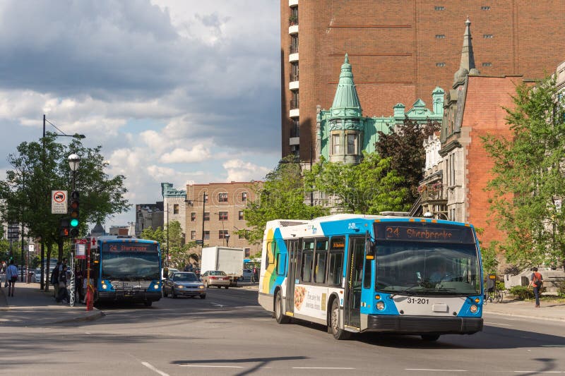 STM public transit bus on Sherbrooke street