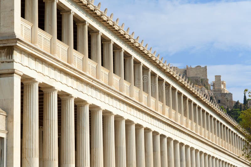 Stoa of Attalos, ancient Agora in Athens royalty free stock images