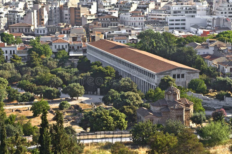 Stoa de Attalos em Atenas, Greece imagem de stock Stoa de Attalos em Atenas, Greece imagem de stock