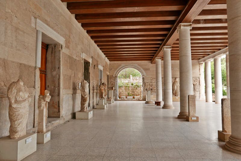 Stoa dell'agora antico Atene di Attalos immagine stock Stoa dell'agora antico Atene di Attalos immagine stock