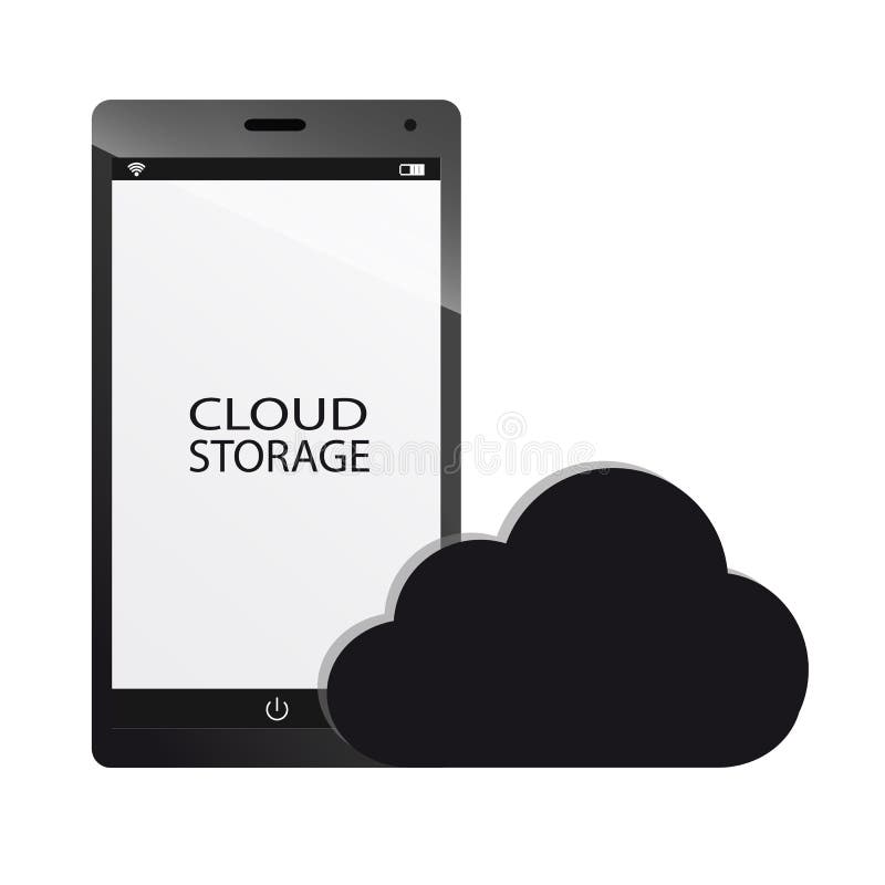 Stoccaggio della nuvola e concetto dello Smart Phone illustrazione vettoriale Stoccaggio della nuvola e concetto dello Smart Phone illustrazione vettoriale