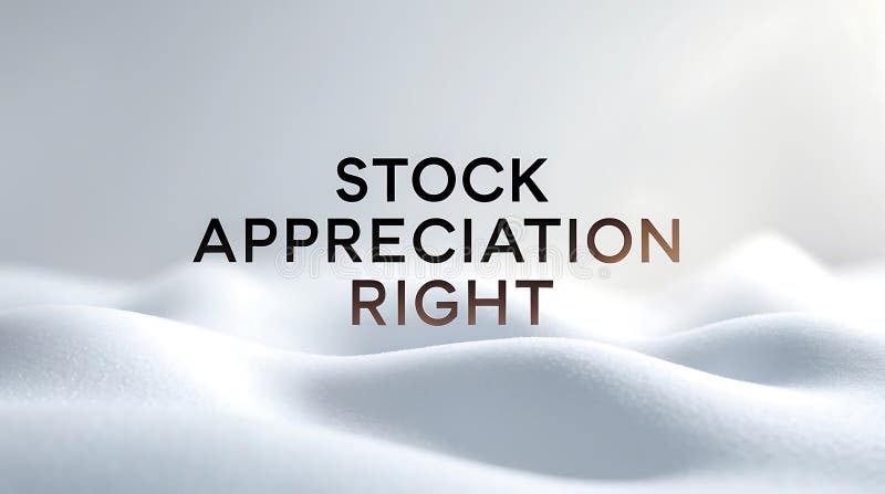 Stock appreciation right graphic with smooth background gradient texture. A graphic displays the text Stock Appreciation Right in a modern font against a smooth gradient background, creating an understated visual appeal. This design conveys clarity and professionalism. AI generated