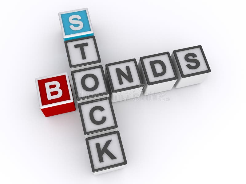 Stock bonds word block on white royalty free stock photo