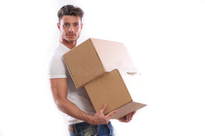 Stock boy stock image. Image of cheerful, working, sign 31051397