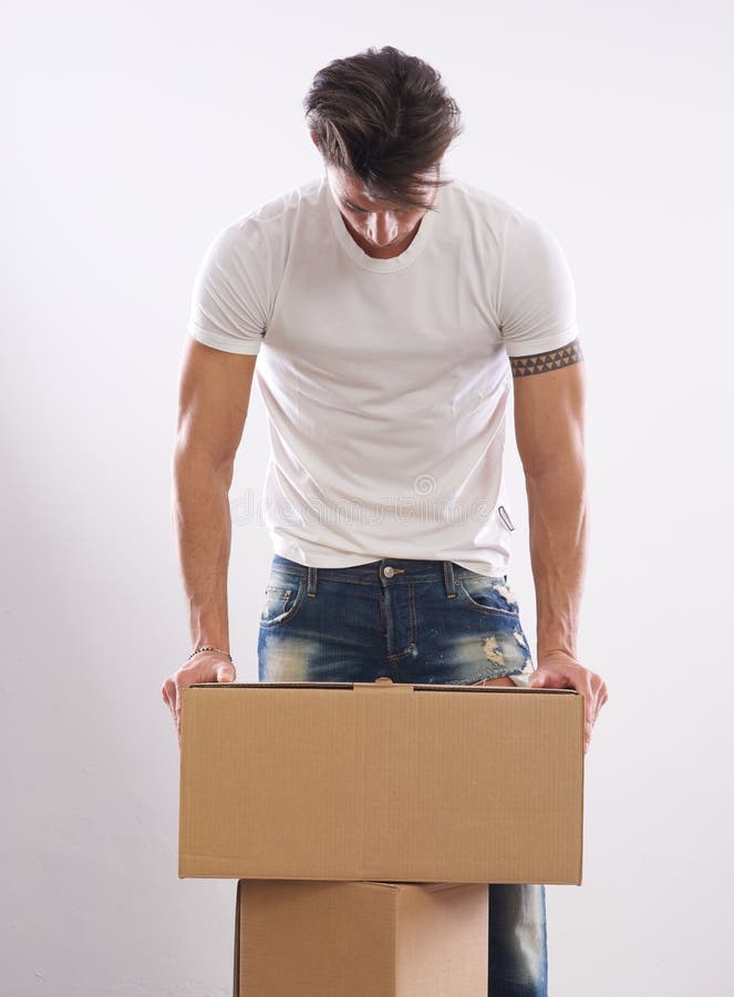 Stock boy stock image. Image of cheerful, working, sign 31051397